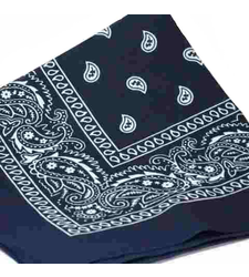 Navy White Classic Paisley Bandana Scarf Standard Size